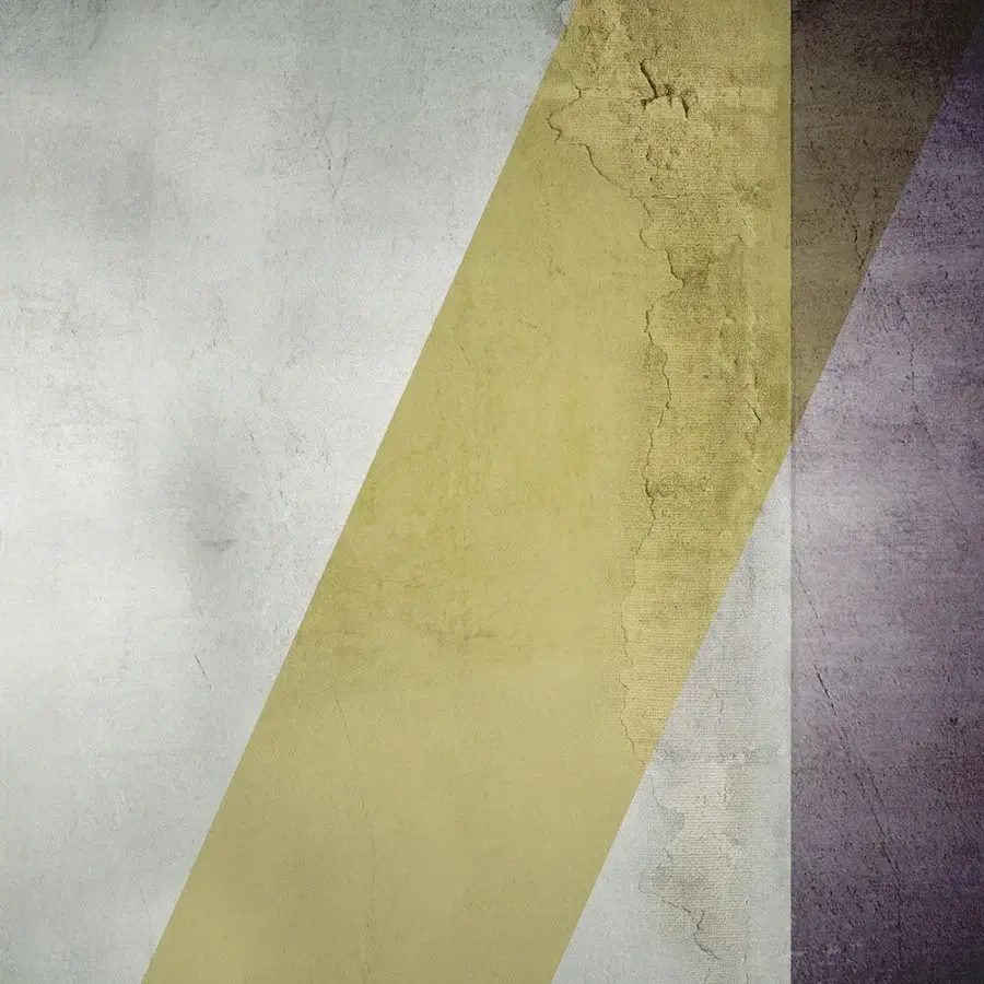 Distinguished Adriani e Rossi Diagonal Wallpaper with geometric bands in gray, yellow, and purple crafted with a fiberglass base and matte finish