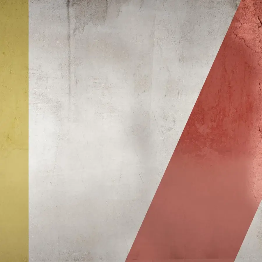 Exceptional Adriani e Rossi Diagonal Wallpaper with geometric bands in yellow, coral, teal and navy with fiberglass base