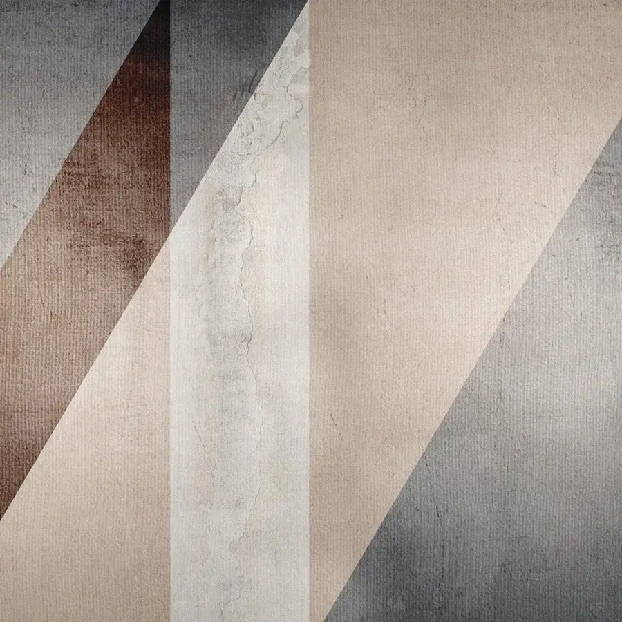 Exceptional Adriani e Rossi Geometric Wallpaper with diagonal rectangular sections in beige, gray, and brown tones crafted with a soft-touch matte finish