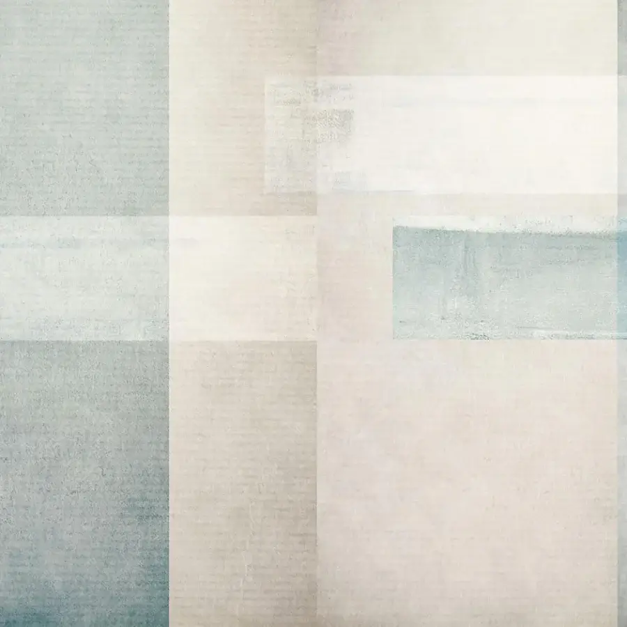 Exceptional Adriani e Rossi Opera wallpaper with a balanced geometric pattern in pale blue-grey and textured paper substrate