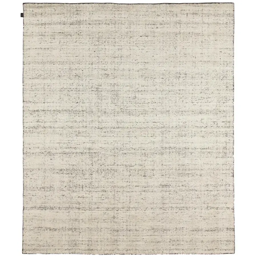 Distinguished Amini Perla rug hand-knotted in neutral bamboo silk and wool with delicate grey mottling and hand-washed finish