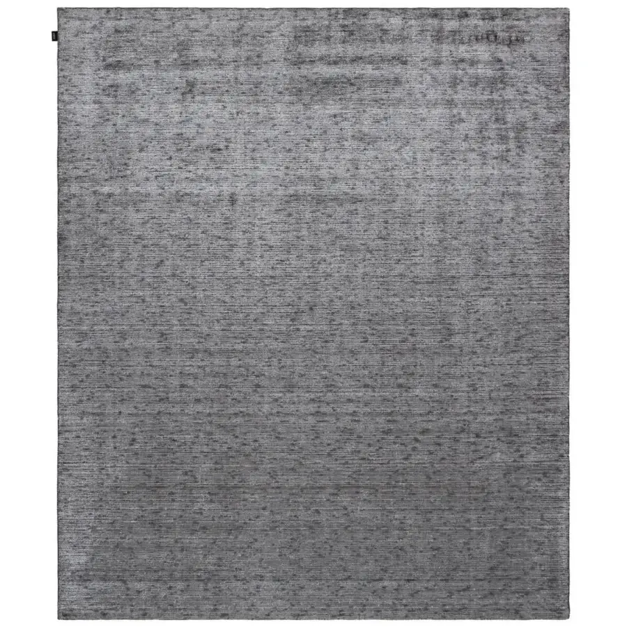 Exceptional Amini Perla rug hand-knotted with tonal gray bamboo silk and wool exhibiting a hand-washed surface