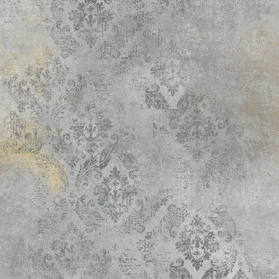 Lavish Adriani e Rossi Challis wallpaper with muted gray tones and delicate gold accents crafted with a fiberglass base