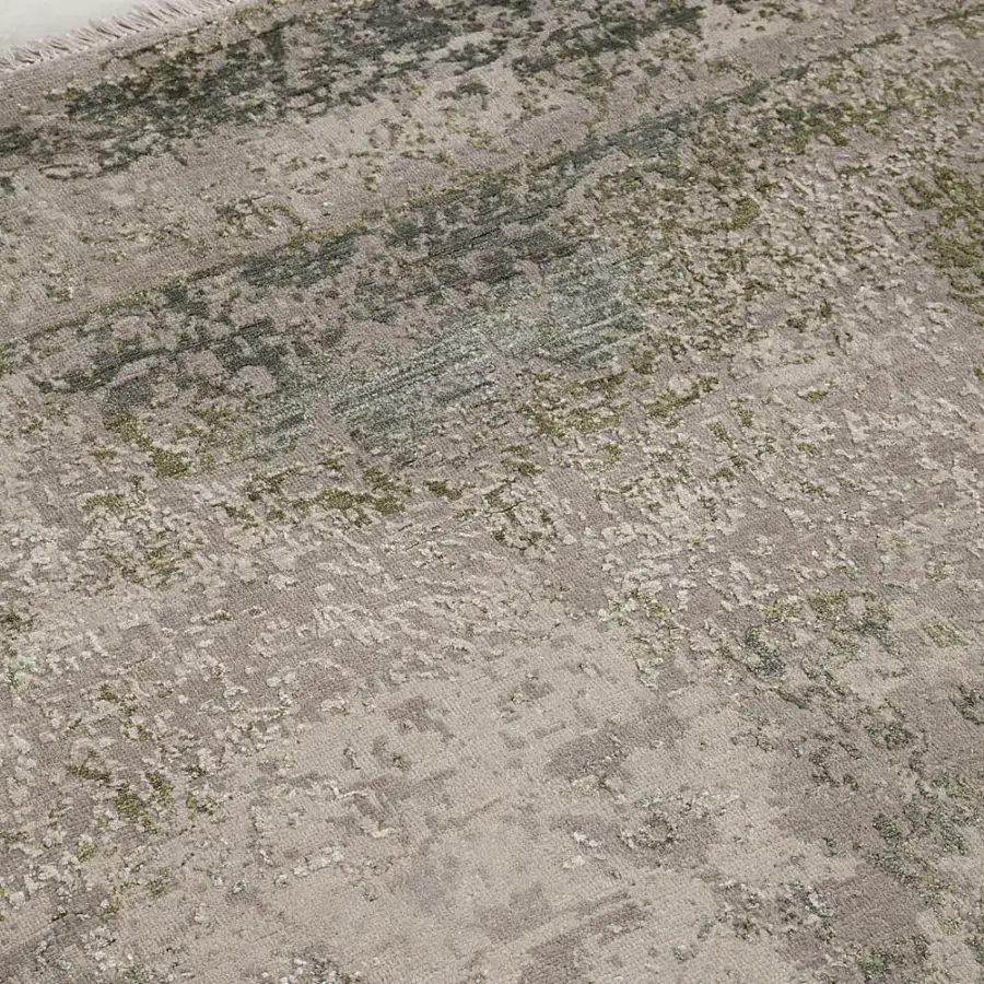 Exceptional Amini Bellagio rug hand-knotted in India with wool and viscose displaying a distressed organic pattern