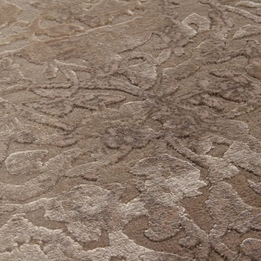 Superior Amini Bellagio III rug hand-knotted in India with wool and viscose exhibiting a textured two-level pile and floral pattern