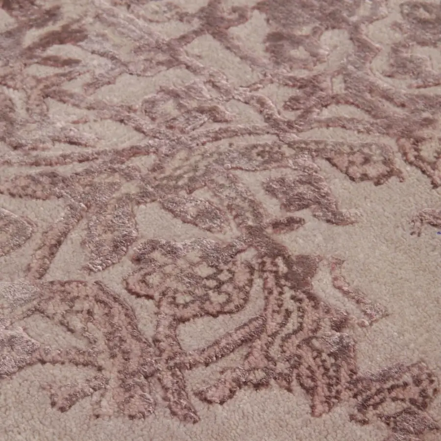 Exceptional Amini Bellagio III rug hand-knotted in India with wool and viscose showcasing swirling floral patterns
