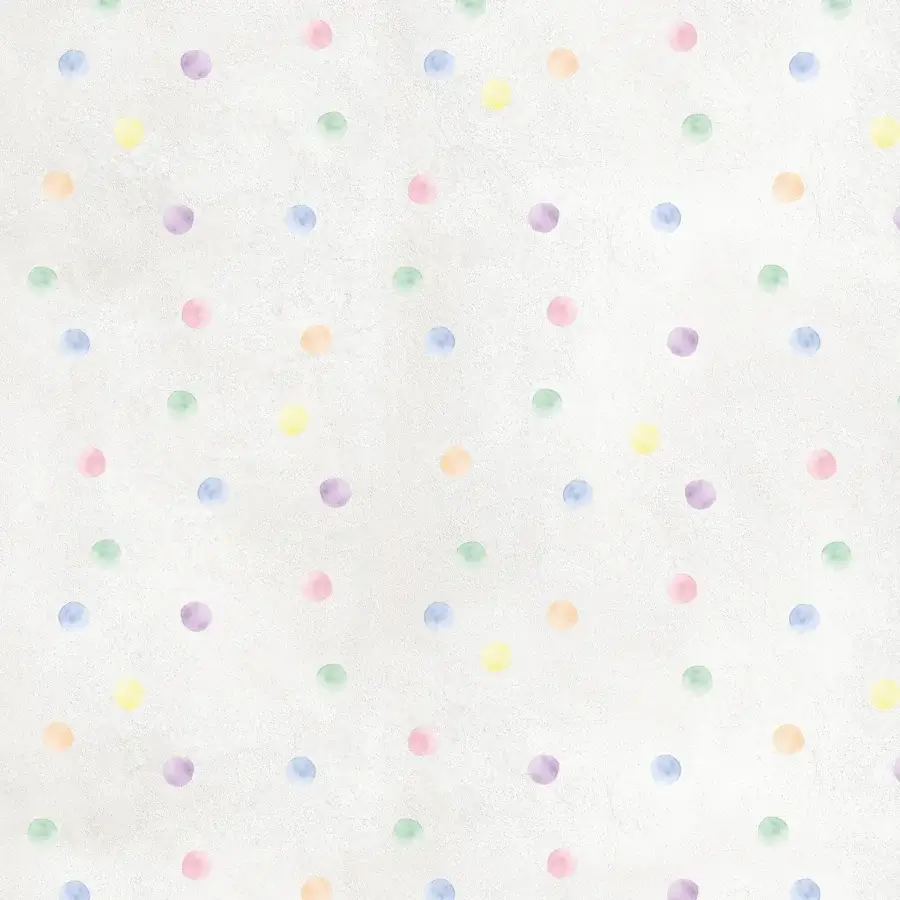 Distinguished Adriani e Rossi Kids Balls wallpaper with pastel polka dots and soft white fiberglass material finish