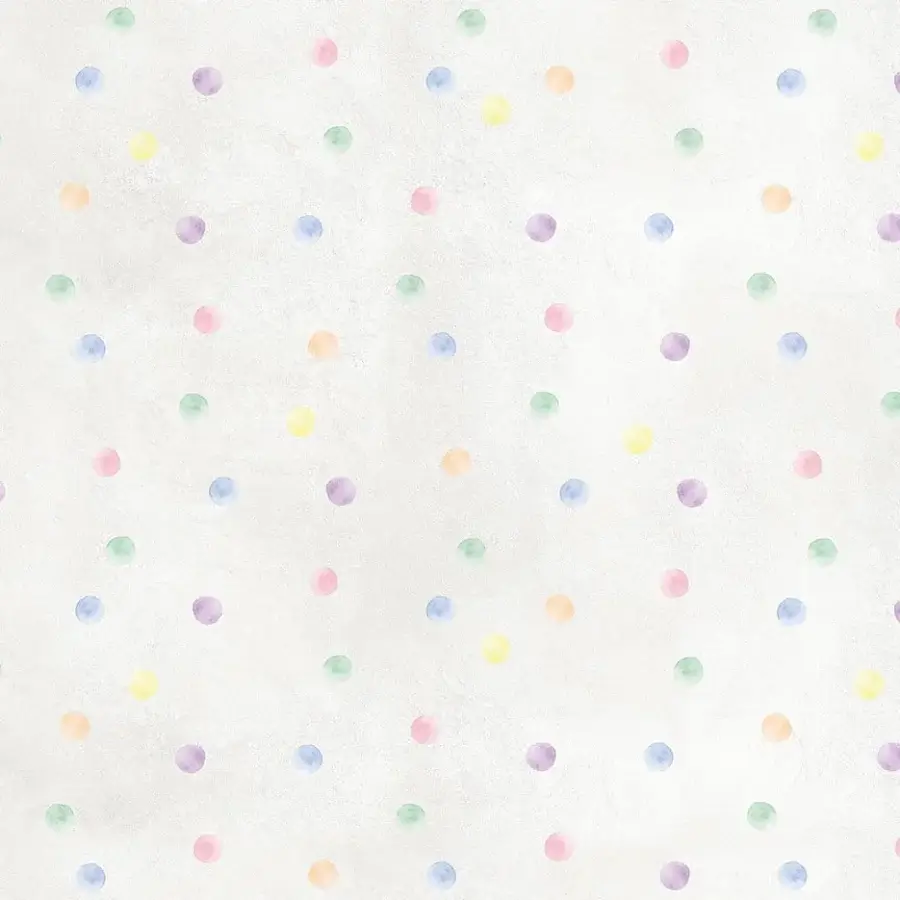 Superior Adriani e Rossi Kids Balls wallpaper with pastel polka dots against soft white textile material and matte finish