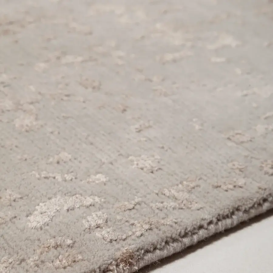 Lavish Amini Artemisia rug with abstract organic pattern woven in soft wool and viscose with hand-washed detailing