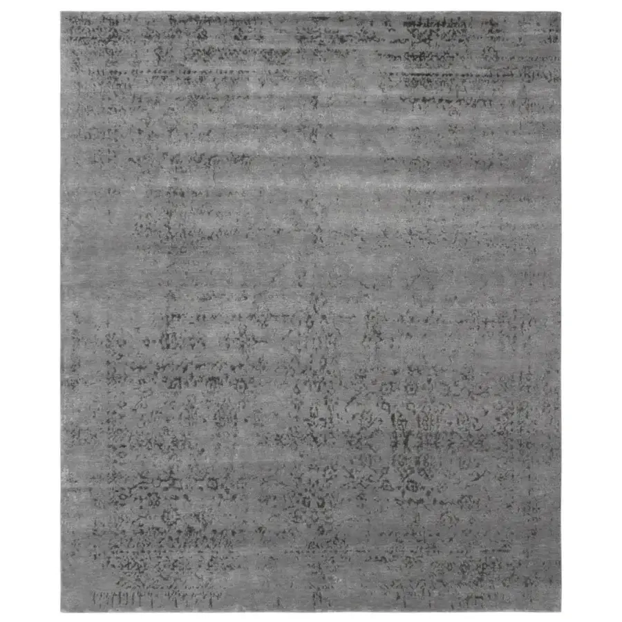 Exceptional Amini Artemisia rug with abstract pattern hand-knotted in India with luxurious wool and viscose pile and hand-washed finish