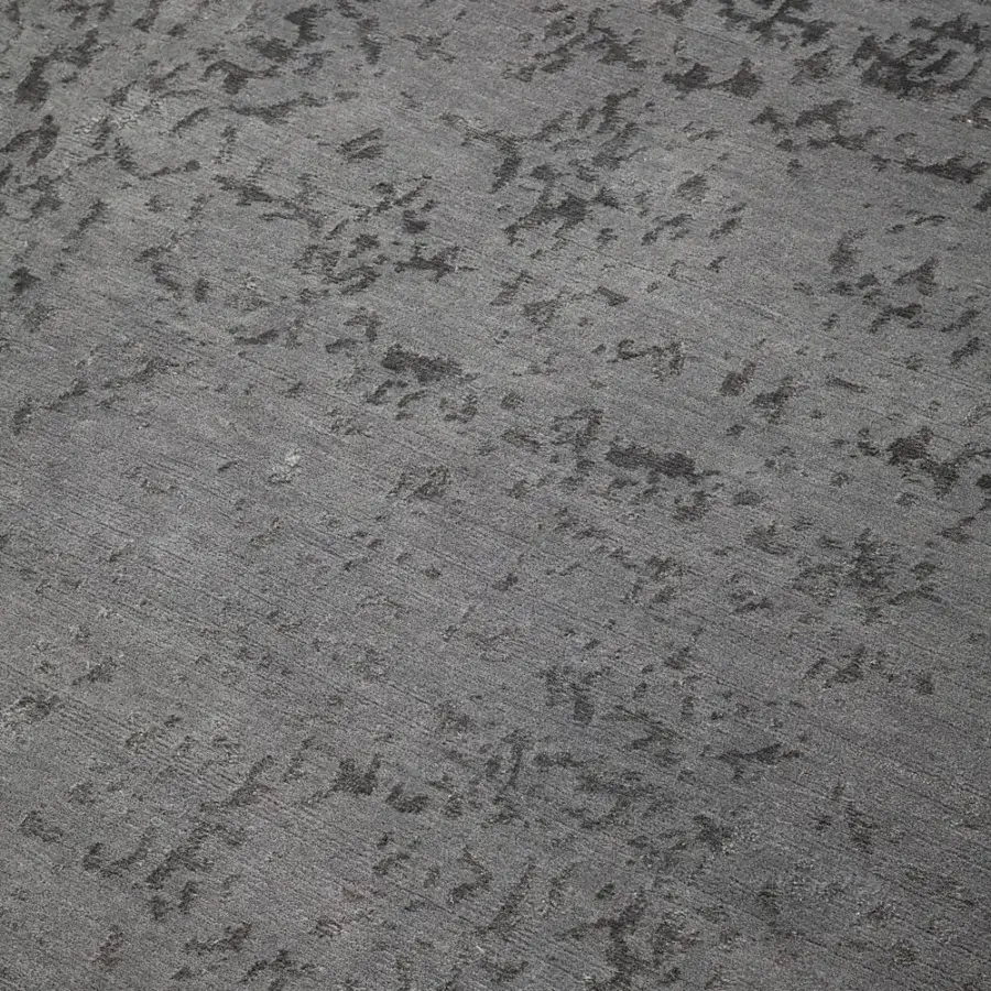 Lavish Amini Artemisia rug with mottled tonal variations hand-knotted in India with textured wool and viscose pile