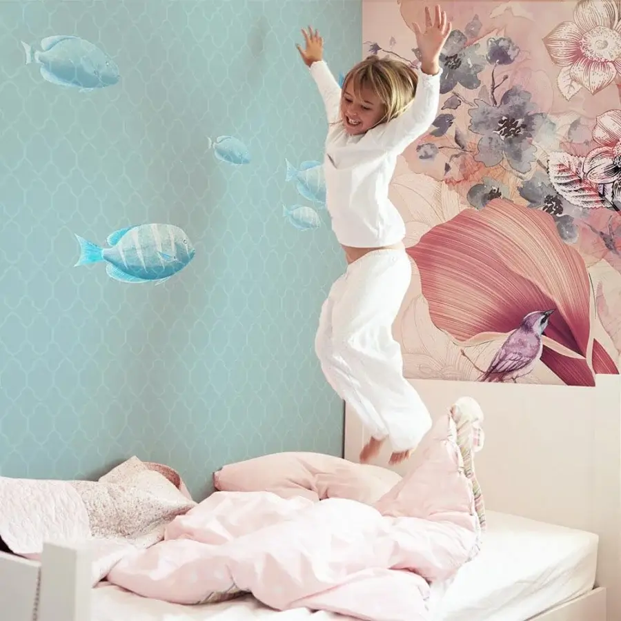 Exceptional Adriani e Rossi Kids Tasmania wallpaper crafted in Italy with watercolor illustrations and a soft-touch finish