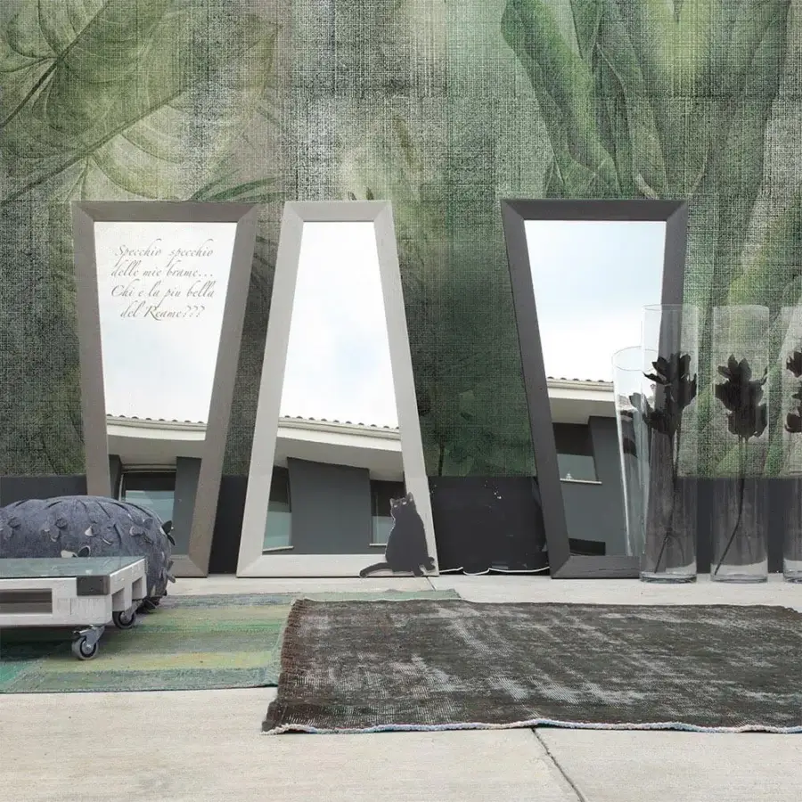 Superior Adriani e Rossi Colonial Wallpaper presents botanical leaves in varying green shades with a softly faded finish