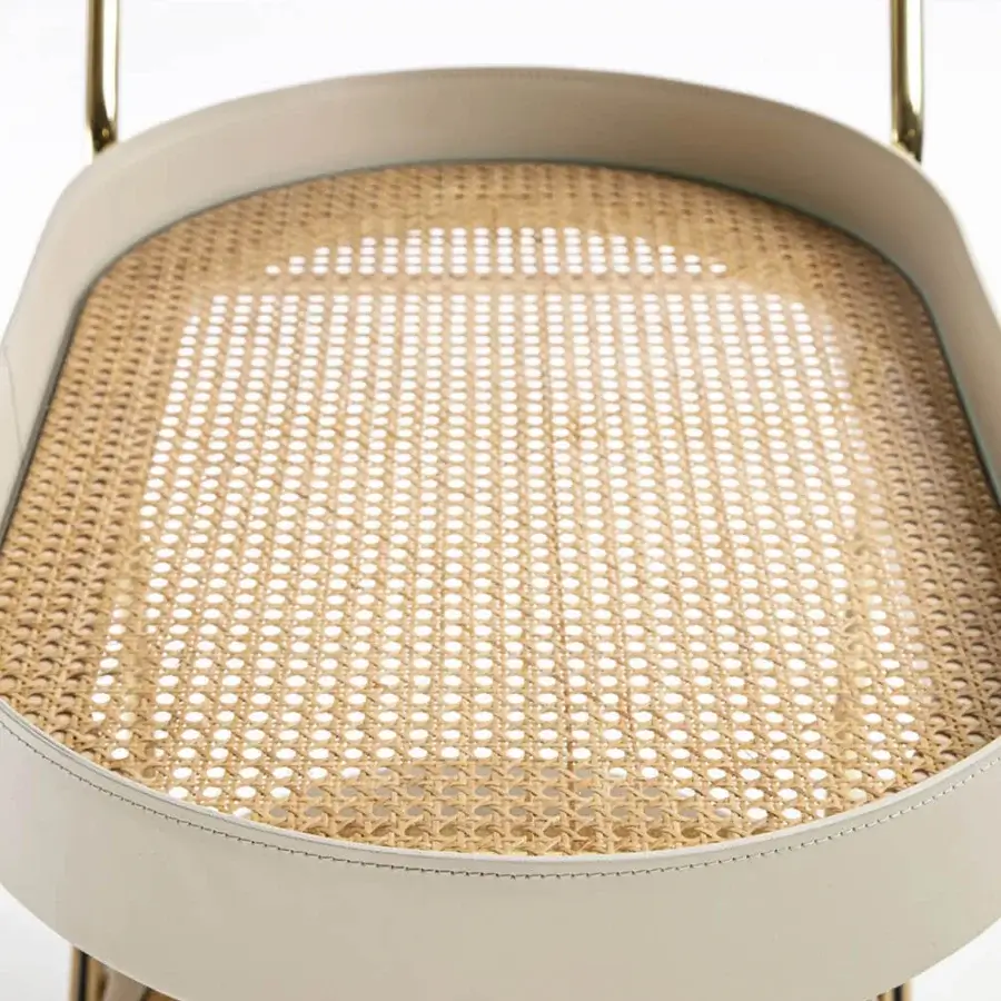 Superior Enrico Pellizzoni Route Trolley crafted with painted tubular metal and wood trays edged in leather