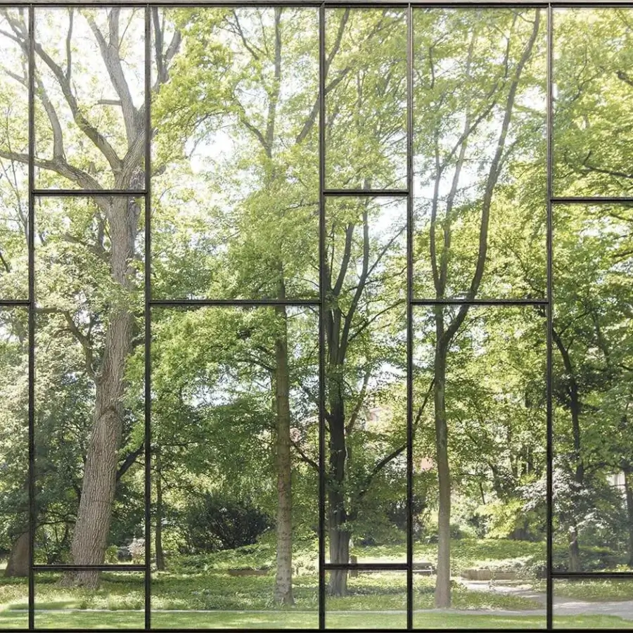 Exceptional Adriani e Rossi Views wallpaper with fragmented foliage and textured branches crafted in premium fiberglass with matte framing