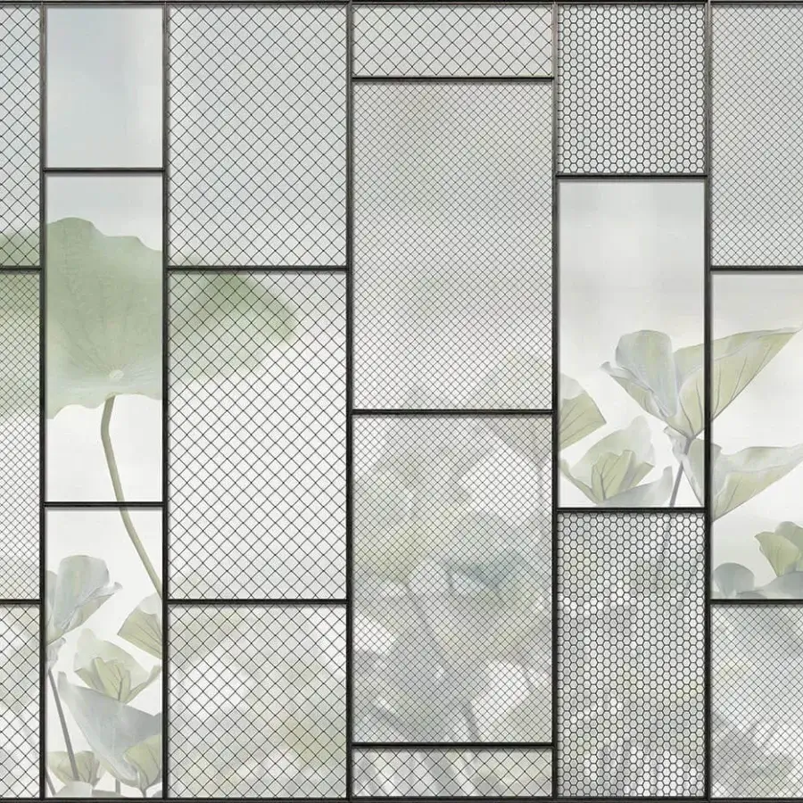 Distinguished Adriani e Rossi Views // Trame wallpaper crafted with fiberglass and metal mesh revealing serene leaf imagery