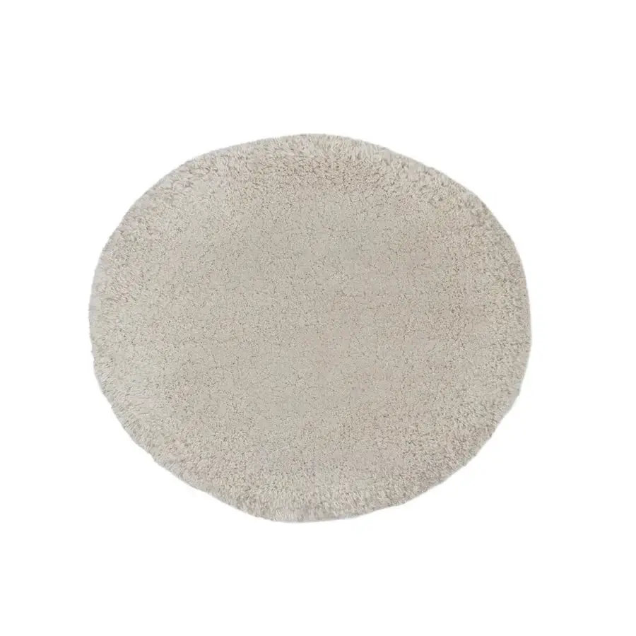 Lavish Amini Ciclopi-Atollo rug hand-knotted in neutral beige pure organic wool with a hand-washed carved finish