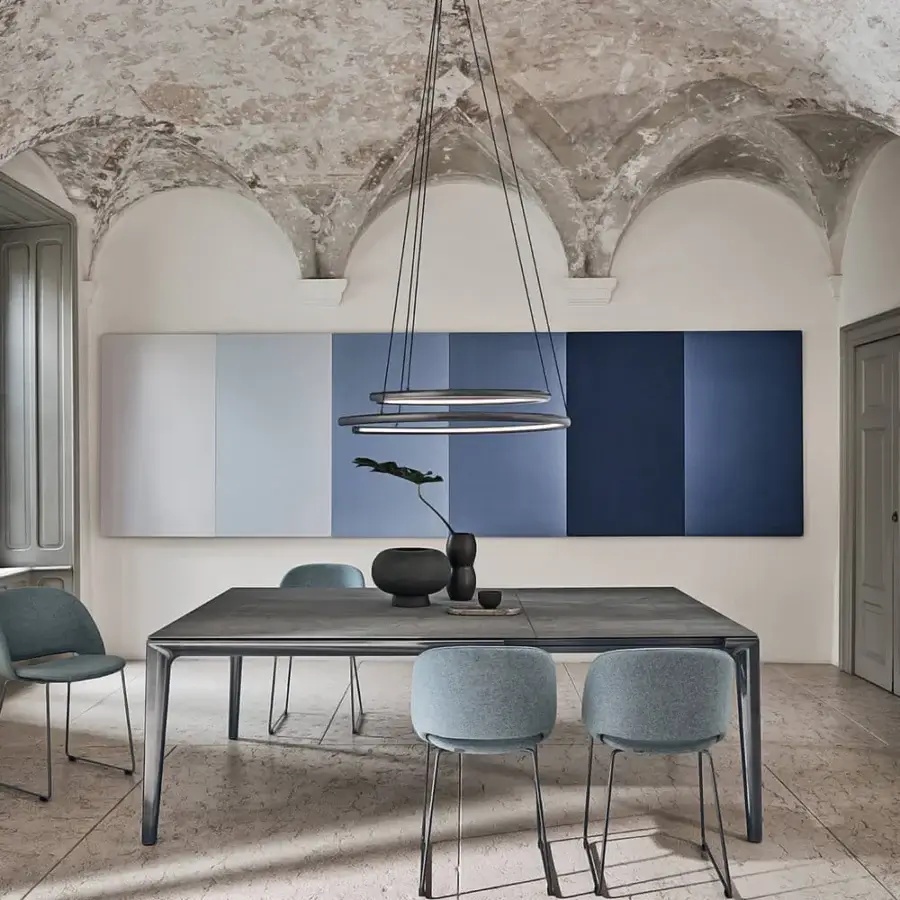 Elegant Bontempi Comet Suspension Lamp with circular silhouette crafted in metal and matte finish