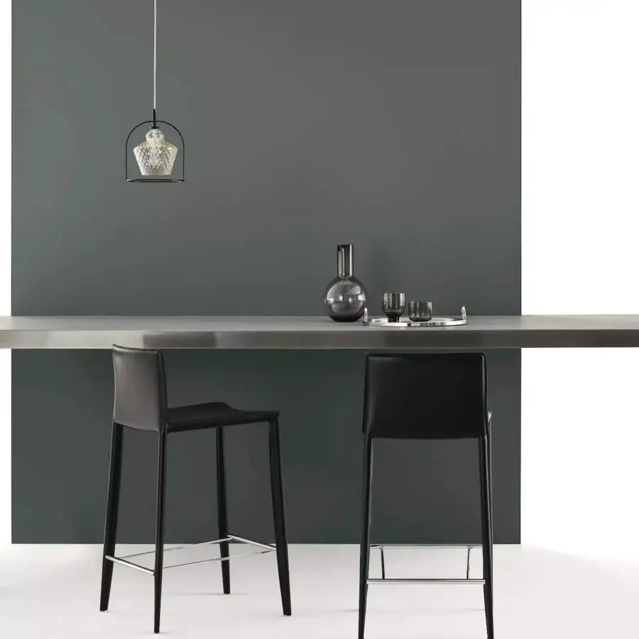 Superior Bontempi Swing suspension lamp with captivating blown glass shades and polished light-toned silver metal structure