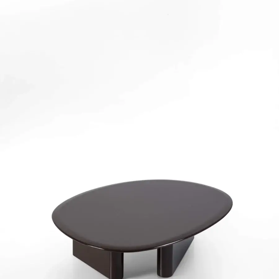 Exceptional Porada Callisto Brillo coffee table crafted in Italy with dark wood and a high-gloss “Brillo” lacquer finish