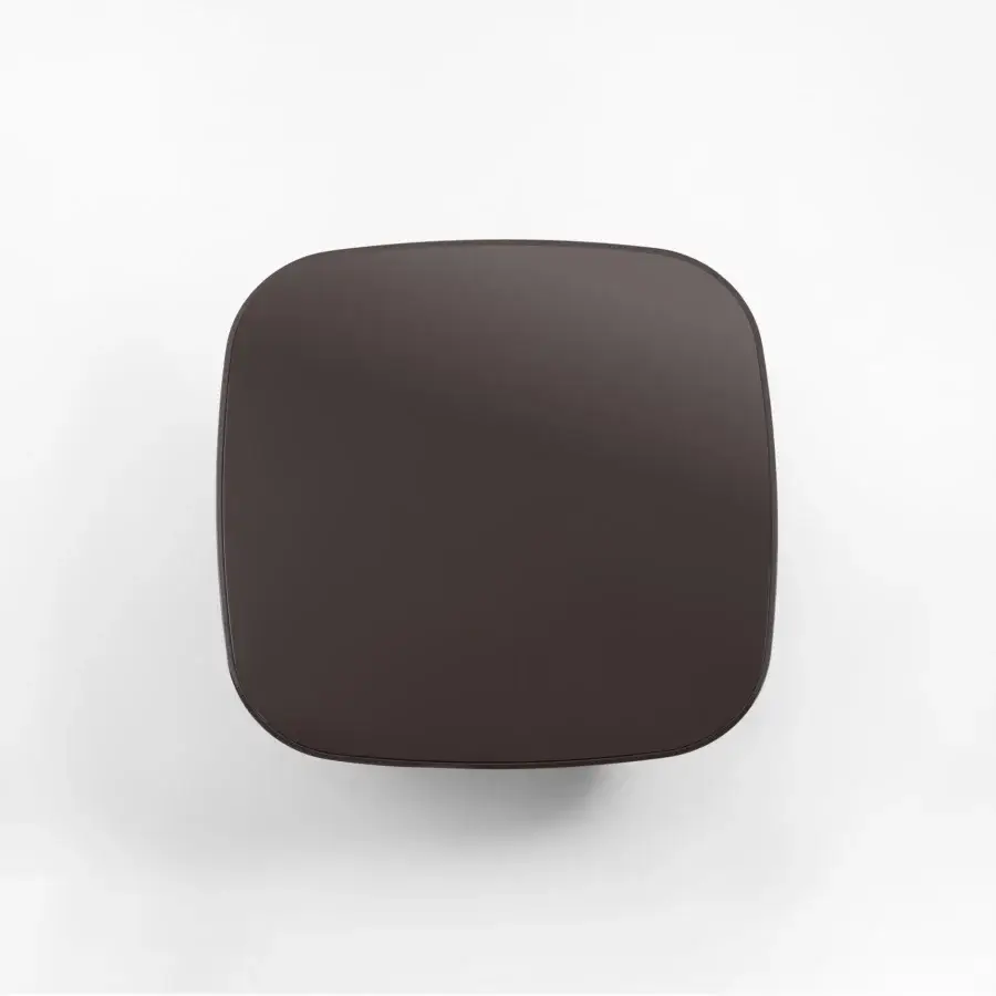 Superior Porada Enook Brillo coffee table crafted in Italy with a shiny lacquered deep brown finish and softly rounded form