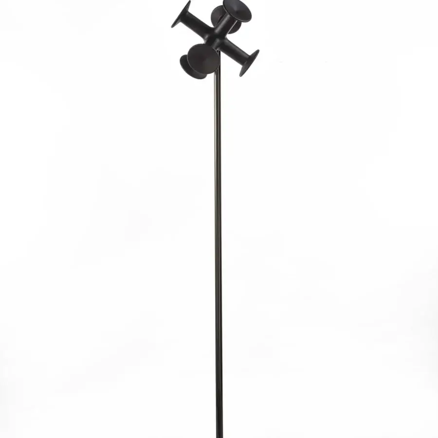 Superior Porada Nodo coat rack with sculptural solid ash wood and sleek matte black metal stem