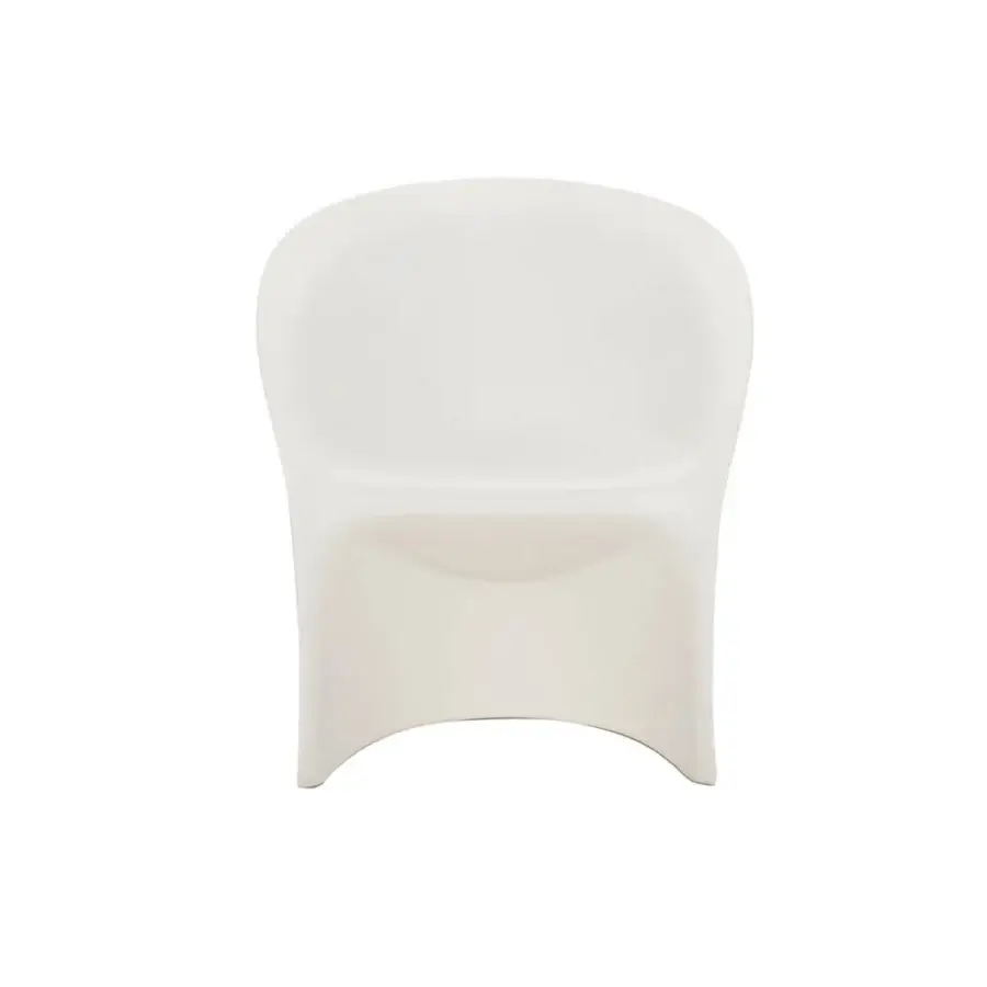 Superior Driade Modesty Veiled lounge chair crafted in white polyethylene with a smooth matte finish