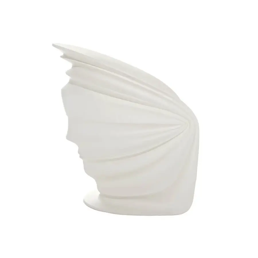Distinguished Driade Modesty Veiled lounge chair in white polyethylene with a matte finish evokes veiled form and contemporary elegance