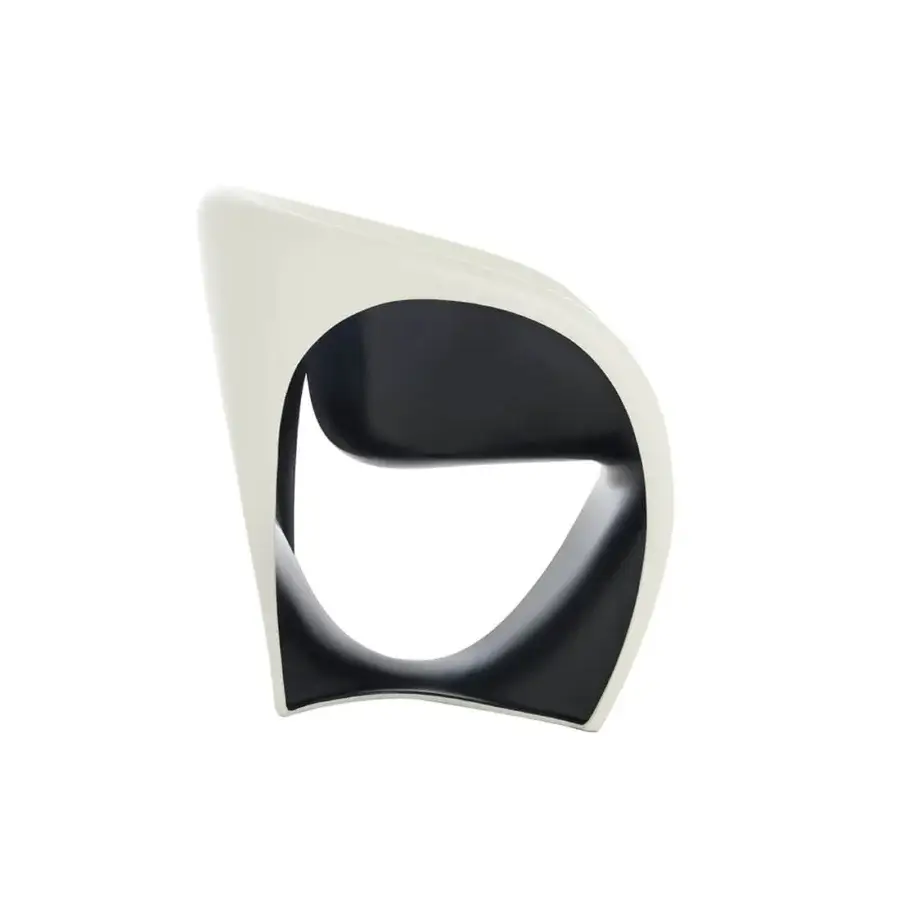 Distinctive Driade MT1 lounge chair crafted in matte sand white polyethylene with a high-gloss black interior finish