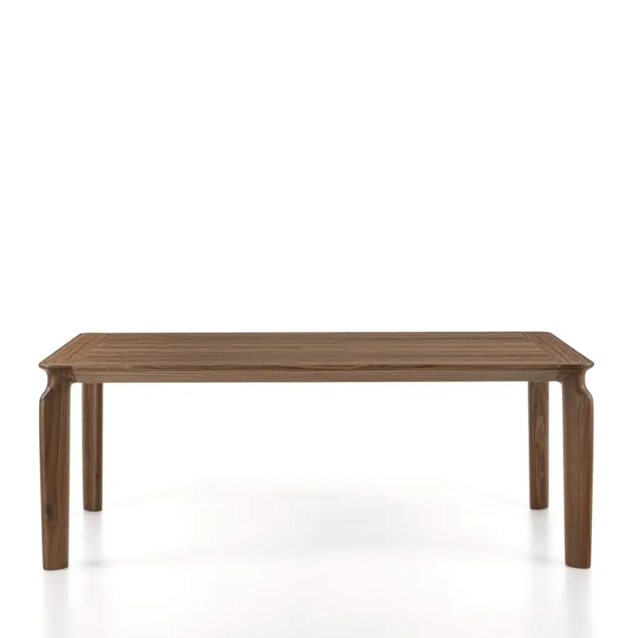 Superior Porada Amphora table crafted in solid Canaletta walnut with a satin finish and rich medium-dark hue