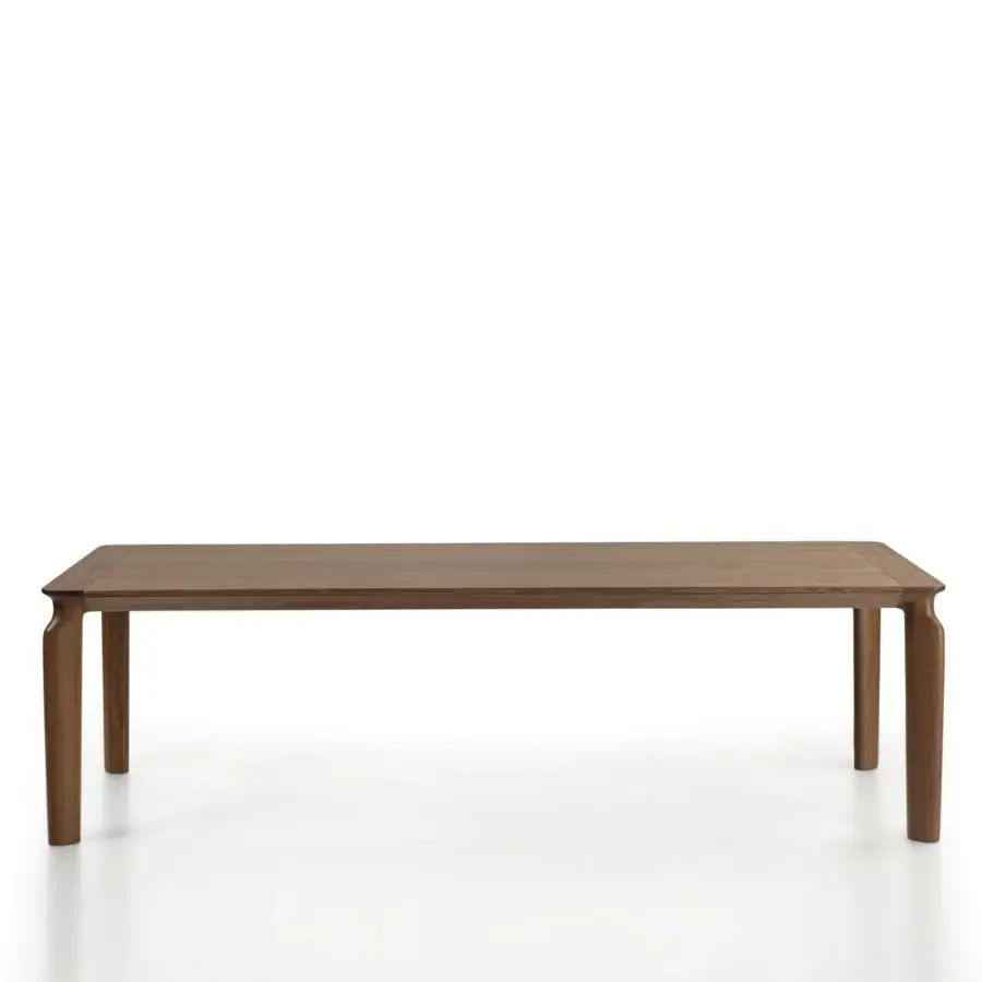 Refined Porada Amphora table crafted with solid Canaletta walnut in a medium-dark tone and smooth satin finish