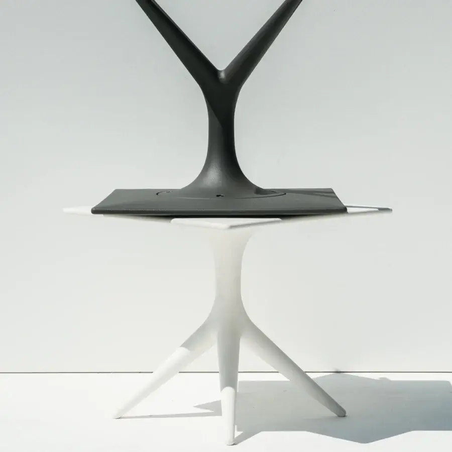 Superior Driade App Bistrot table crafted in dark gray and white polyethylene with a smooth matte finish