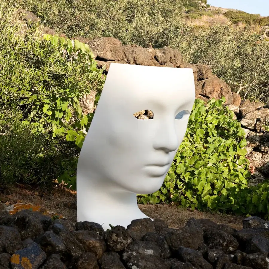 Superior Driade Nemo Lounge chair sculpted from white polyethylene with a matte finish embodies minimalist design