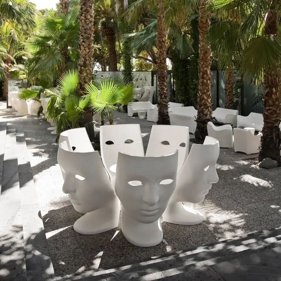 Exceptional Driade Nemo Lounge chair sculpted from white polyethylene with a matte finish