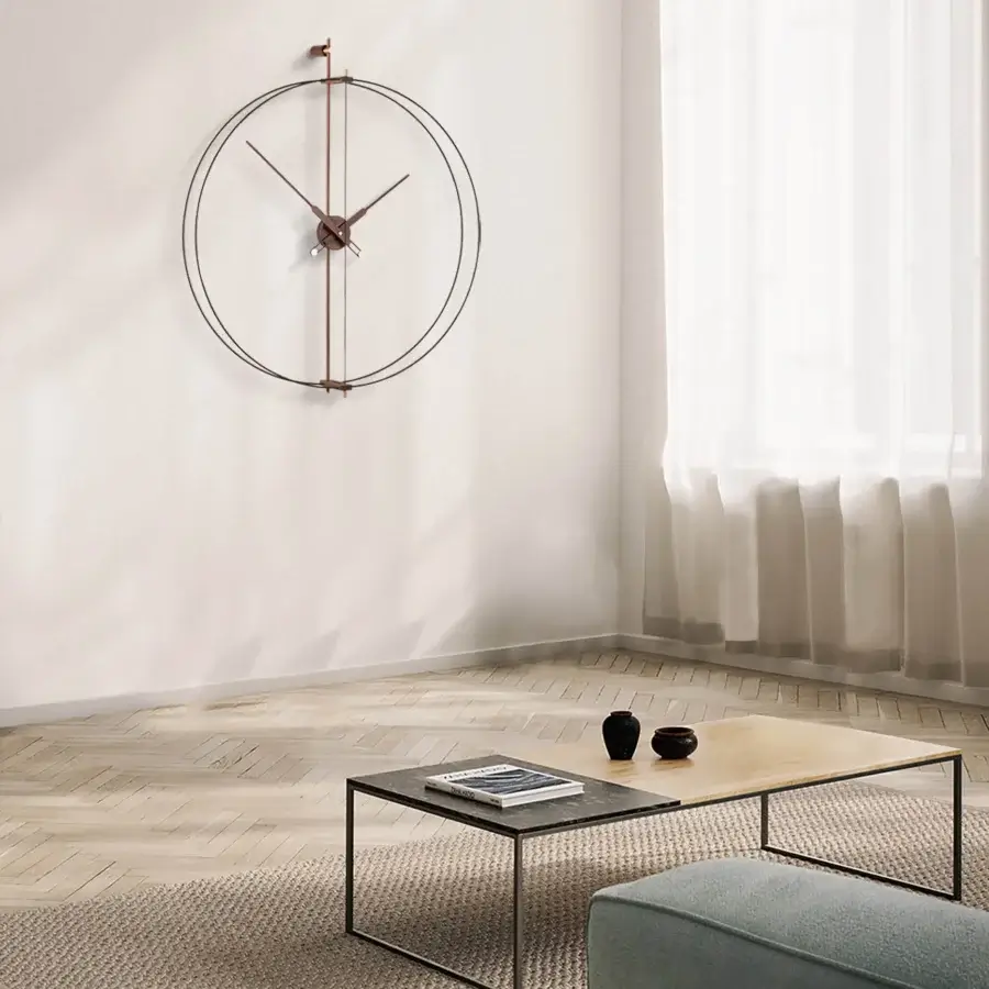Distinguished Nomon Barcelona Premium wall clock crafted with double fiberglass and a polished brass finish