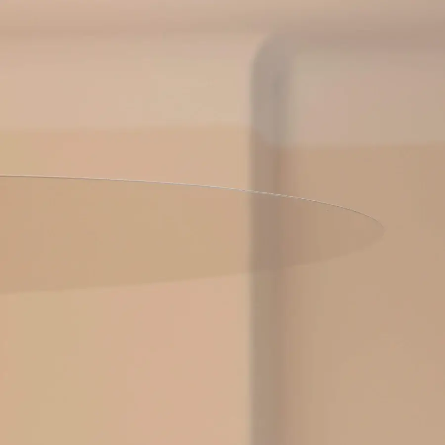 Exceptional Luceplan Millimetro suspension lamp in pale beige translucent material with mirror finish