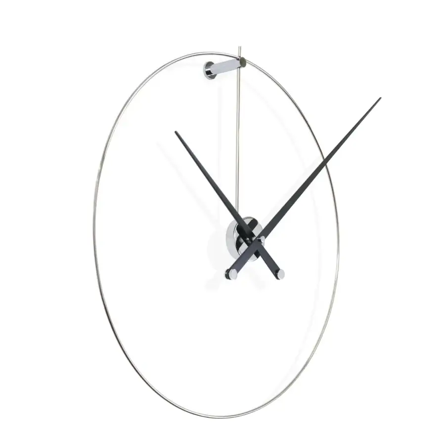 Distinguished Nomon New Anda wall clock crafted in metal with a satin finish and slender dark hands