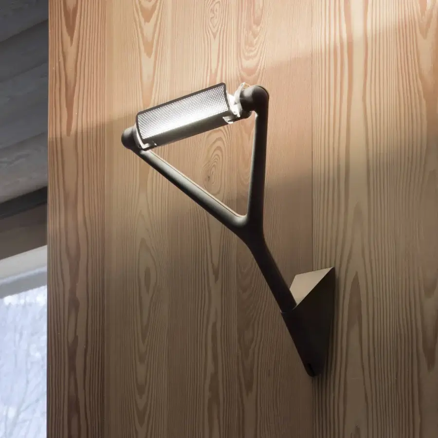 Distinguished Luceplan Lola wall lamp with essential angular form and matte finished metal construction