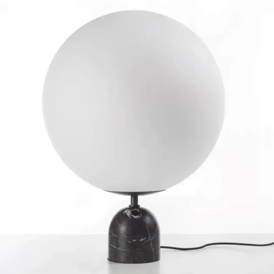 Elegant Porada Ekero lamp with white opaline glass and pewter grey metal crafted in Italy