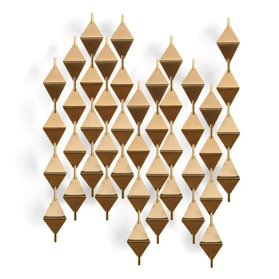Exclusive Visionnaire Sputnik wall lamp crafted in tubular steel with a polished golden finish inspired by retro-futurism