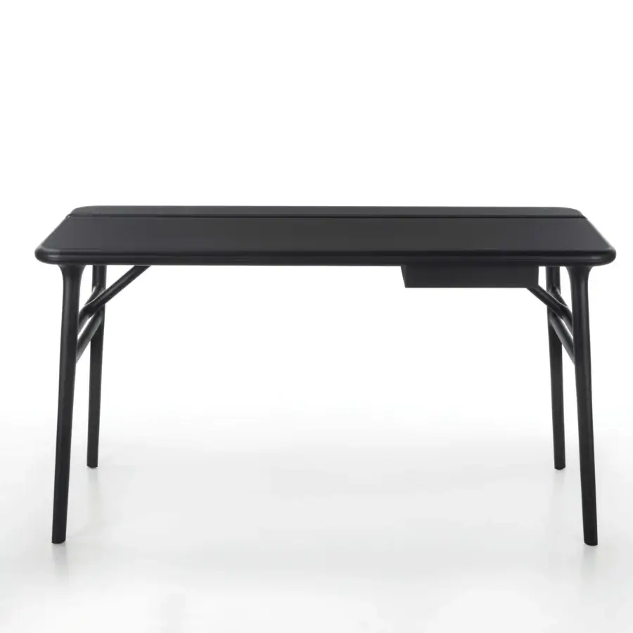 Distinguished Porada Aksel desk crafted in solid Canaletto walnut with a matte finish and a subtle two-part tabletop design