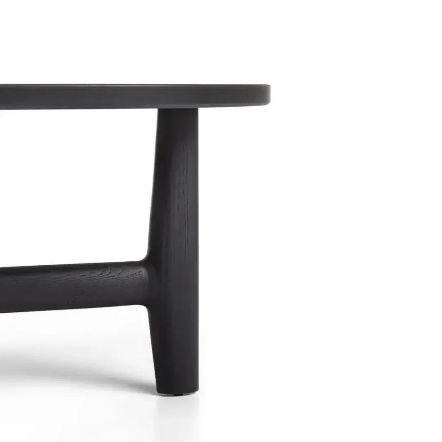 Distinguished Porada Tillow coffee table built with canaletto walnut and smoked glass in a deep charcoal finish
