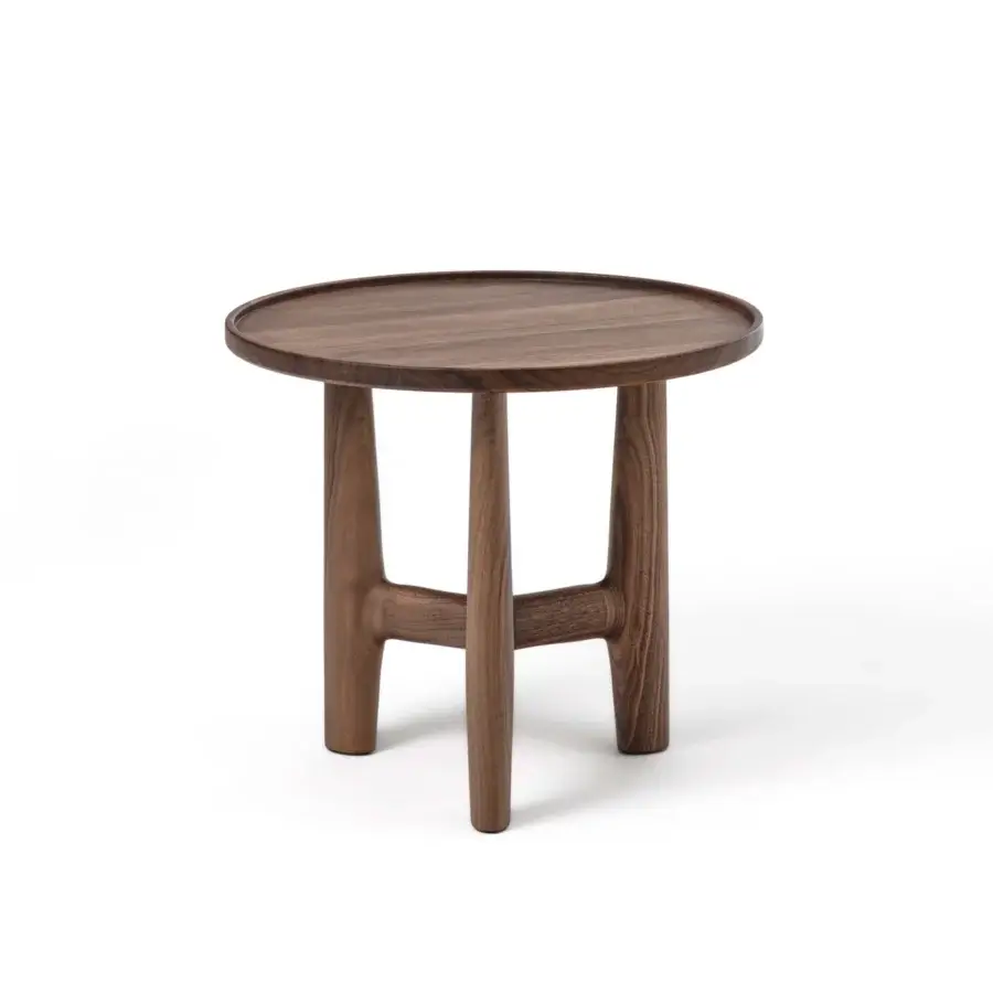 Elegant Porada Tillow coffee table crafted with canaletto walnut and sleek smoked glass displaying warm tones