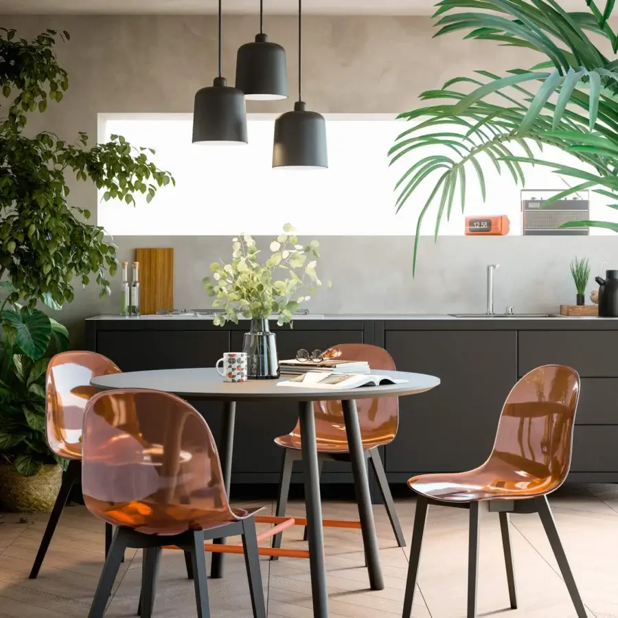 Distinguished Luceplan Zile suspension lamp with sculptural cylindrical form crafted in matte black steel and renewable bio-plastic
