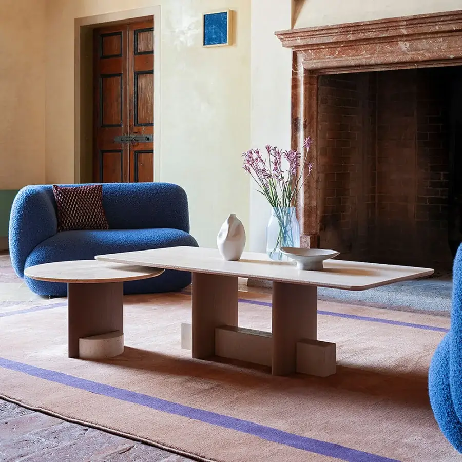 Exceptional Potocco Syn coffee table crafted in Italy with warm medium-brown wood and matte finish