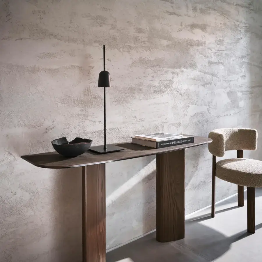 Superior Luceplan Ascent table lamp with lathed anodized aluminum, black technopolymer and dark gray matte finish