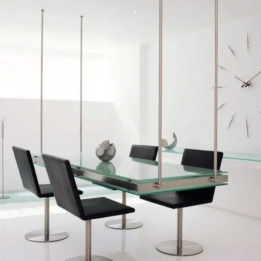 Distinguished Nomon Merlín wall clock crafted with balanced wood and metal in a dark gray matte finish