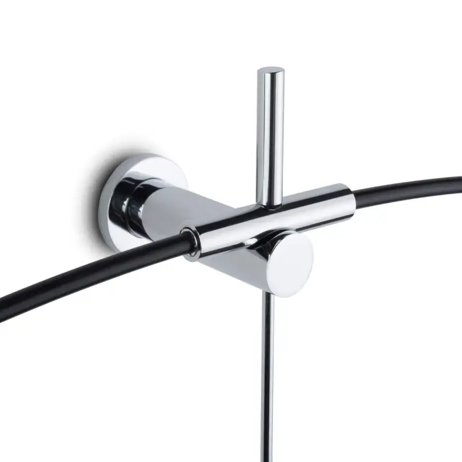 Exceptional Nomon Bilbao wall clock with a fiberglass ring, warm walnut hands and bright silver finish
