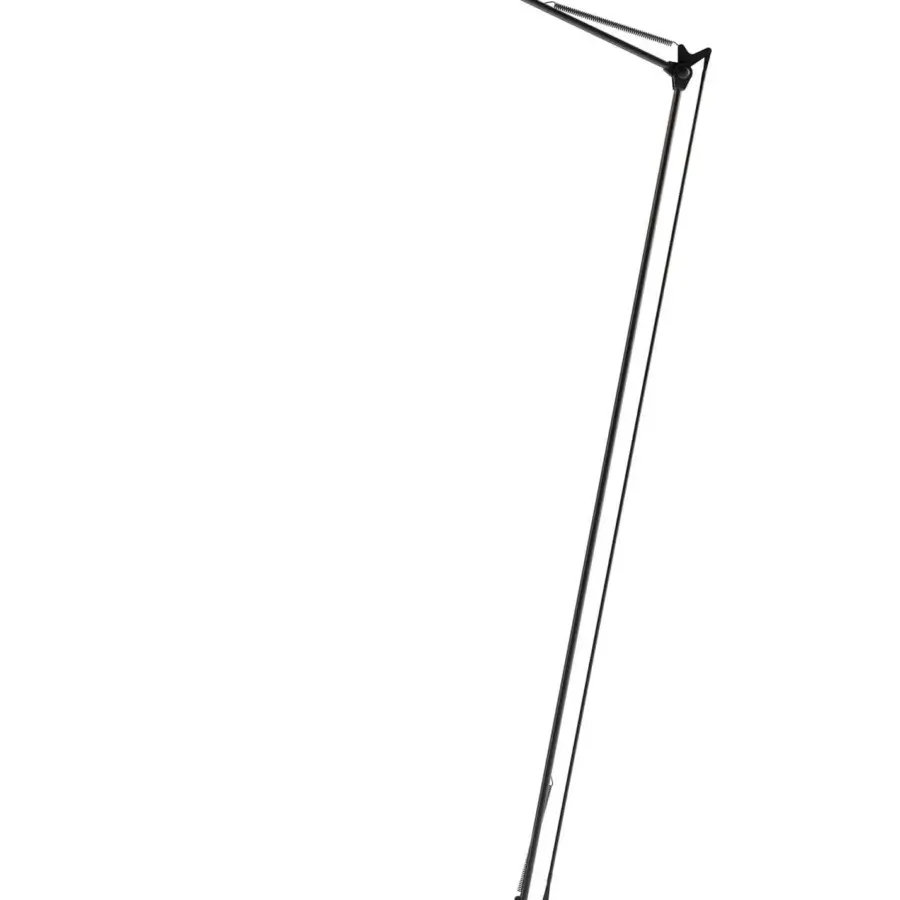 Distinguished Luceplan Berenice floor lamp with fluid jointed arms and a matte dark gray metal construction