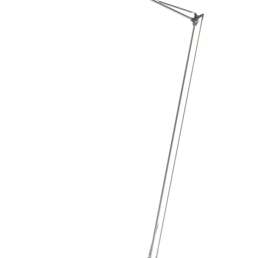 Superior Luceplan Berenice floor lamp with a pale green pressed glass reflector and satin metal construction
